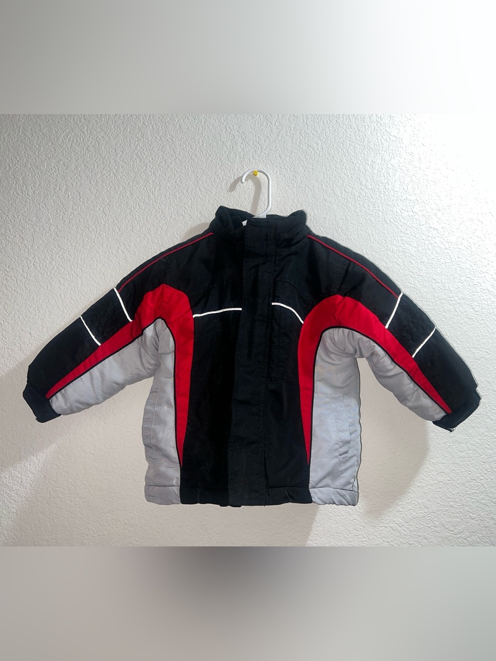 Faded Glory Black, Red & Gray Kids Puffer Jacket